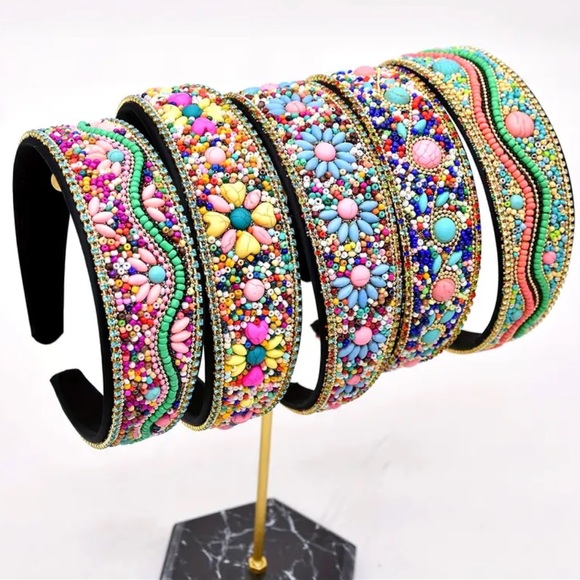 NEW Hand Beaded Headband - Picture 4 of 4